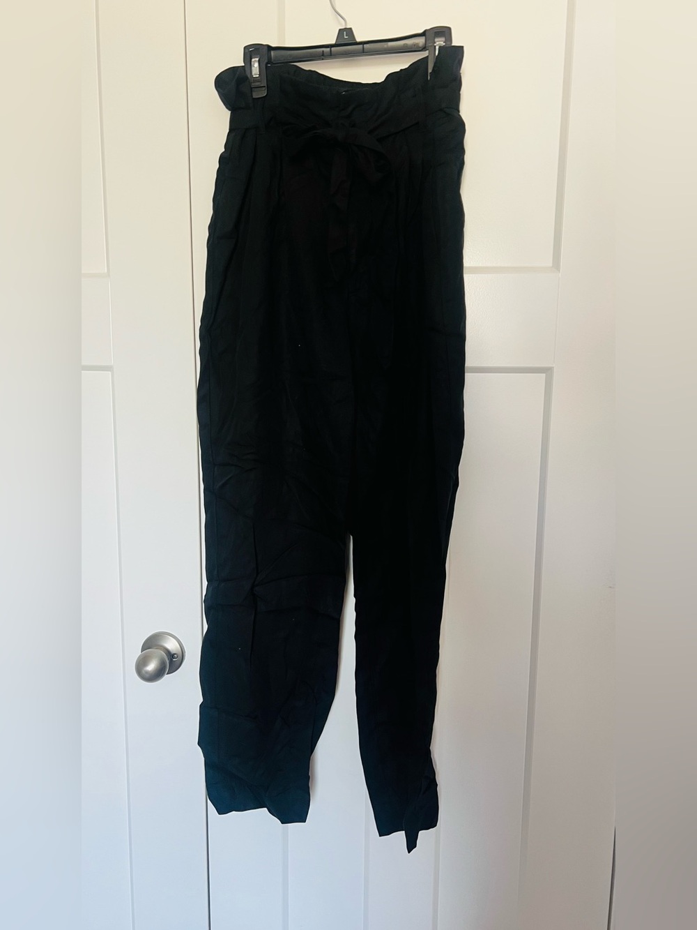 Abercrombie & Fitch Black Paperbag Waist Chinos